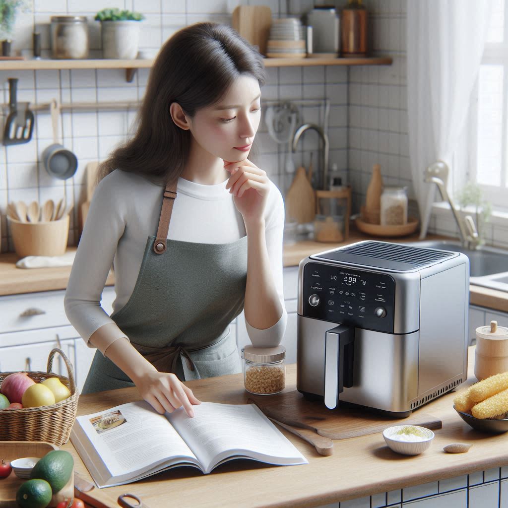 Image illustrating common air fryer problems like smoke coming from the unit or unevenly cooked food.